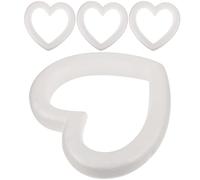 GALPADA Anneaux en Polystyrène Blanc de Cœur 4pcs pour Couronnes DIY, Décorations de Noël Maison Église, Faciles à Peindre et Colorer