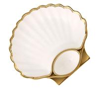 GALPADA Assiette à Raviolis en Céramique Forme Coquille Plat à Sauce pour Frites, pour Maisons et Buffets, 1 Pièce Pratique et Créative