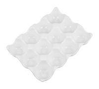 GALPADA Assiette à œufs en céramique, récipient à œufs, 12 compartiments, blanc, pour réfrigérateur et tableware