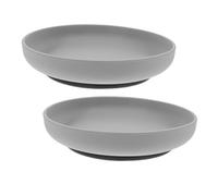 GALPADA Assiette Anti-basculement Silicone Lot de 2 Ventouse pour Personnes Handicapées et Seniors Repas Sécurisés à Domicile Établissement Gris Foncé