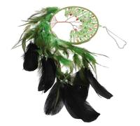 GALPADA Attrape-rêves Vert Plume Cristal Roche avec Arbre de Vie Décoration Murale Suspendue Maison Chambre Cadeau Créatif