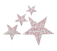 GALPADA Autocollant de Voiture Décoratif 4 Pcs en Strass Étoile Adhésif Rose, Design Unique et Chic pour Voiture, Protège Les Rayures