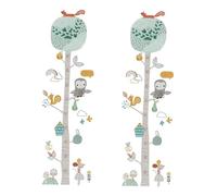 GALPADA Autocollant Mural Courbe De Croissance Animaux Forêt Pour Garçon Et Filles, Mesure Taille Amovible, 30x60 Cm, Décoration Chambre Bébé, Lot De 2 Set De Feuilles