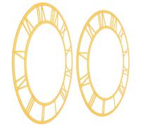 GALPADA Autocollants Horloge Murale DIY à Chiffres Romains en Acrylique Doré 25 et 30 CM Miroir Rond pour Décoration d'Entrée et Salon Lot de 2 Faciles à Nettoyer