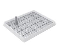 GALPADA Bac à Litière Double Couche Grille Détachable et 1 Litre Entrée Basse pour Urine Absorbée et Pattes Sèches, pour Apprendre la Propreté pour Chien D'intérieur Chiot