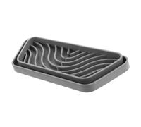 GALPADA Bac Récupérateur de Gouttes d'eau en Silicone Gris, Plateau Trapezoïdal Souple, Compatible Réfrigérateur et Distributeur d'eau, Antidébordement Cuisine et Bar, Tapis de Récupération Pratique