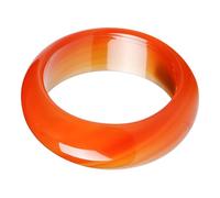 GALPADA Bague en Cornaline Naturelle et Cristal Rouge, Anneau Taille 18 Mm, Bijou Élégant pour Femme, Accessoire Mode Présent et Usage Quotidien