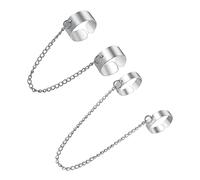 GALPADA Bague Manchette à Maillons En Alliage Argenté Ouvert Unisexe Style Punk Gothique Anneau Chaîne Pour Doigts Moyen Et Index Alternative