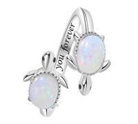 GALPADA Bague Tortue Ajustable T'aime - Bijoux Métalliques Inspirés De Marine - Symboliques Pour Femmes Et