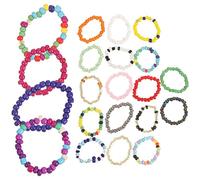 GALPADA Bagues Décoratives Couleur Aléatoire pour Shopping et Banquets Lot de 21 en Perles de Verre Colorées Bagues Perlées Confortables à Porter pour Femmes et Filles