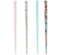 GALPADA Baguettes à Cheveux Accessoires Élégants Lot de 4 en Acrylique Vintage pour Chignon, Décorations Simples pour Femmes pour Usage Quotidien et Fêtes