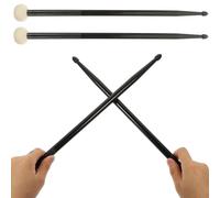 GALPADA Baguettes de Batterie à Double Extrémité en Nylon Noir Paire de Maillets Polyvalents pour Tambour Caisse Claire et Instruments de Percussion Accessoires Solide pour Musique et