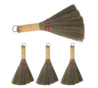 GALPADA Balai de Paille Fait Main Léger 4 Pièces, Balai Traditionnel en Herbe pour Nettoyage Quotidien la Maison, pour Canapé et Coins