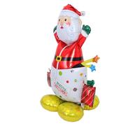 GALPADA Ballon Gonflable Père Noël en Aluminium Léger pour Décoration de Fête Intérieure, Installation Facile, Thème Joyeux et Hivernal pour Noël