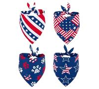 GALPADA Bandanas Triangulaires en Polyester Léger et Confortable pour Animaux Lot de 4 Écharpes Décoratives pour Chiens et Chats, pour Fêtes et Vie Quotidienne