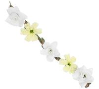 GALPADA Bandeau Accessoire de Cheveux Élégant Blanc en Tissu Artisanal Guirlande de Fleurs Délicate pour Festivals et Défilés de Mode