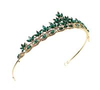 GALPADA bandeau couronne de cristal hair charms hair toppers robe gala bandeau de mariage couronnes pour adultes être Bandeau de mariée de mariage décors de cheveux de mariée alliage Green
