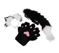 GALPADA Bandeau de Cosplay Renard en Peluche avec Queue, pour Adultes | Oreilles Réalistes, Mitaines de Pattes Incluses, Accessoires Souples pour Jeu de Rôle, Halloween