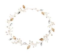 GALPADA Bandeau de Mariée Doré à Feuilles Strass Accessoire de Coiffure Long et Flexible Bandeau pour Mariage et Occasions Spéciales