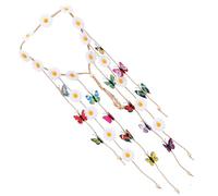 GALPADA Bandeau Fleuri Blanc Marguerites et Pompons Accessoire de Coiffure Femme pour Fête Plage Vacances et Photos Léger et Confortable Style Hippie Bohème