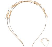 GALPADA Bandeau Mariage Déesse Étoiles et Lunes, Couronne Dorée Double Couche en Strass, Accessoire Cheveux pour Fêtes et Mariées Femmes