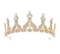 GALPADA Bandeau Serrage-tête de Mariage Or Couronnes D'anniversaire et Diadèmes de Mariage Mariée, Alliage et Perles, pour The Princess Bride en Occasions Spéciales
