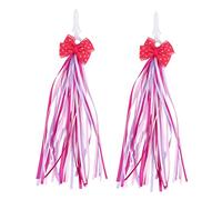 GALPADA Banderoles de Guidon et Scooter pour Garçon Fille Rubans Décoratifs Rose et Vert avec Nœud Accessoires et Durables pour Trottinette Tricycle et Garçon Fille