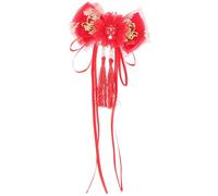 GALPADA Barrette à Cheveux Chinoise pendant le Nouvel An Chinois Accessoire Polyvalent Facile à Assortir Rouge Pompons en Tissu et Métal pour Filles