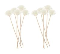 GALPADA Bâtonnets de Diffuseur en Rotin Blanc Fleurs de Chrysanthème Séchées, 10 Pièces pour Aromathérapie, Diffuseur de Parfum D'ambiance pour Salle de Bain et Décoration Intérieure
