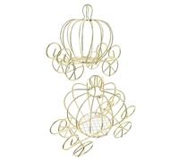 GALPADA Boîte à Bonbons Décorative en Métal Or de Carrosse Citrouille, 2 Pièces pour Présentation de Bonbons et Décoration de Fête D'anniversaire