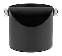 GALPADA Boîte à Café Facile à Nettoyer Knock Box Grosse Capacité en Acier Noir et Silicone Empêche Éclaboussures, Accessoire pour Machine à Café à Domicile