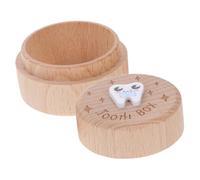 GALPADA Boîte à Dents de Lait en Bois Naturel 15 Cm, Organiseur de Souvenirs Dentaires pour Garçon et Filles, Protège-dents Léger et Portable, pour Conserver Dents et Cheveux de Bébé,