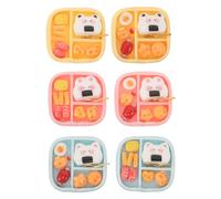 GALPADA Boîte À Nourriture Miniature pour Maison De Poupée, 6 Pièces : Jolie Boîte À Collation en Résine dans Un Étui - Mini décorations De Déjeuner pour Maison De Poupée
