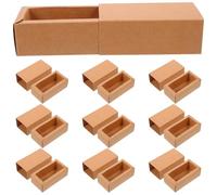 GALPADA Boîte à Rouge à Lèvres en Carton Pliable Marron, Lot de 10 Pièces, Facile à Transporter et Gain de Place, pour Rangement Maquillage à Domicile ou Bureau
