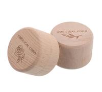 GALPADA Boîte à Souvenirs pour Bébé 2 Pcs en Bois de Hêtre Naturel Feuilles et Fleurs, Coffret de Rangement Compact pour Premiers Cheveux et Dents de Lait, Présent Naissance, Baptême