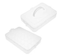 GALPADA Boîte à Œufs Transparente Couches avec Couvercle et Poignée Rangement Empilable pour Œufs Protecteur Anti-casse pour Réfrigérateur pour Fêtes et Cuisine