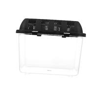 GALPADA Boîte Boîte pour Animaux d'escalade Accessoires pour Reptiles Kit De Terrarium pour Reptiles Cachette De Gecko Clapier Porte-Reptiles Petit Enceinte Mangeoire Cas Black Plastique