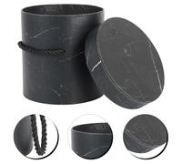 GALPADA Boîte Cadeau Ronde Portable pour Fleurs Saint-valentin Coffret Offrir Élégant pour Emballage de Bouquet Boîte à Chapeau Fleuriste Noire