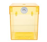 GALPADA Boîte de Bain Suspendue pour Oiseaux en Acrylique Jaune, Accessoire pour Cage à Perroquet et Moineau, Espace de Bain Pratique pour Nettoyer Les Plumage