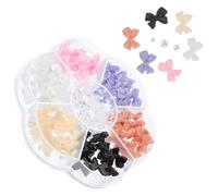 GALPADA Boîte de Décoration pour Ongles 7 Compartiments Nœuds et Perles en Résine, Résistante la Déformation la Décoloration, pour Fêtes de Mariage