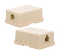 GALPADA Boîte de Jonction Téléphonique Modem et Téléphone pour Maison et Bureau Compatible 2 Pièces Beige en Plastique 4 Fils 6p4c Rj11 Répartiteur de Prise Téléphonique