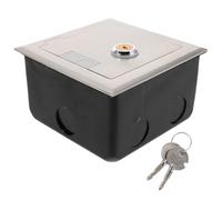 GALPADA Boîte de Prise de Sol Encastrée Étanche en Acier Inoxydable 12X12 CM avec Verrouillage Boîtier de Protection Ultra-Mince pour Bureau et Banque Couvercle Simple pour Installation