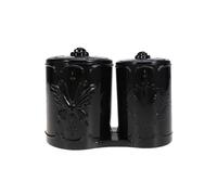 GALPADA Boîte de Rangement pour Cotons à Maquillage avec Couvercle, Organisateur Vintage en PS à Deux Compartiments, pour Salle de Bain Cuisine