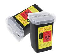 GALPADA Boîte de Rangement pour Lames de Rasoir 2 Pièces Noir, Conteneur de Recyclage Sécurisé pour Lames Usagées, Outil Compact Salon de Coiffure et Rasage Professionnel
