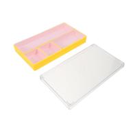 GALPADA Boîte de Rangement pour Montre en Plastique Jaune, Plateau Portable avec Couvercle, pour Réparation de Montre en Atelier D'horlogerie