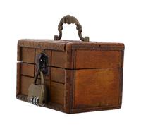 GALPADA Boîte De Rangement Verrouillable Bois Vintage Avec Serrure à Code Chiffres Caisson Décoratif Pour Bijoux Coffret Rétro Multiusage Pour Rangement Et Escape Game