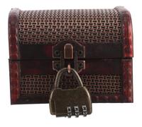 GALPADA Boîte de Rangement Vintage Bois avec Serrure à Code pour Bijoux et Souvenirs Coffre Au Trésor Compact Sécurisé pour Maison et Bureau Style Antique Décoratif