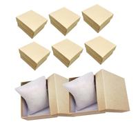 GALPADA Boîte d'emballage Kraft Vintage 8 Pièces pour Montres et Bijoux Coffret de Rangement Coussins Amovibles Boîte à Montres Portable en Papier Kraft Brun pour Voyage et Organisation