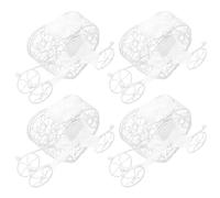 GALPADA Boîtes à Bonbons 4pcs de Mariage Style Européen Blanc Robustes Couvercles Pratiques pour Garder Propres Lors des Anniversaires et Mariages