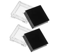 GALPADA Boîtes à Fards à Paupières Vides Carrées 2 G Lot de 4 Transparentes et Noires, Palettes de Maquillage DIY, Contenant de Rangement Cosmétique Coffret pour Poudre et Blush